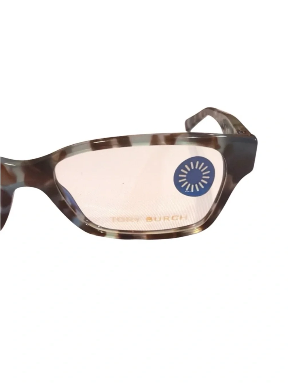 Tory Burch Brown Tortoiseshell Slim Rectangle Glasses